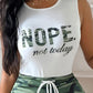 Nope Not Today Camouflage Print Casual Tank Top & Shorts Set