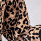 Leopard Pattern Pullover Knit Sweater Crewneck Long Sleeve Tops