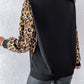 Leopard Pattern Pullover Knit Sweater Crewneck Long Sleeve Tops