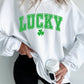 White St. Patricks LUCKY Graphic Corded Sweatshirt