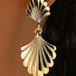 Gold Shell Shape Plated Alloy Drop Earrings