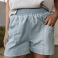 Beau Blue Light Wash Pocketed Wide Leg Denim Shorts