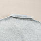 Light Grey Stand Neck Zipped Sweatshirt and Shorts Set