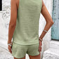 V Neck Buttoned Tank Top & Shorts Set