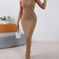 ChicMe ShapeSculpt Basic Lounge Slip U Neck Long Dress Elegant Sleeveless Ribbed Bodycon Maxi Dresses