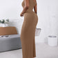 ChicMe ShapeSculpt Basic Lounge Slip U Neck Long Dress Elegant Sleeveless Ribbed Bodycon Maxi Dresses