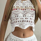 Crochet Lace Sleeveless Crop Knit Top & Shorts Set