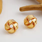 Gold Plated Textured Knot Stud Earrings