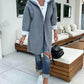 Hooded Pocket Design Zip Up Lined Longline Coat