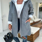 Hooded Pocket Design Zip Up Lined Longline Coat