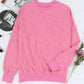 Pink Drop Shoulder Ribbed Trim Oversized Sweatshirt