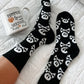 Color black Halloween Skull & Crossbones Crew Socks