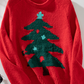 Racing Red Christmas Tree Graphic Crew Neck Sweater