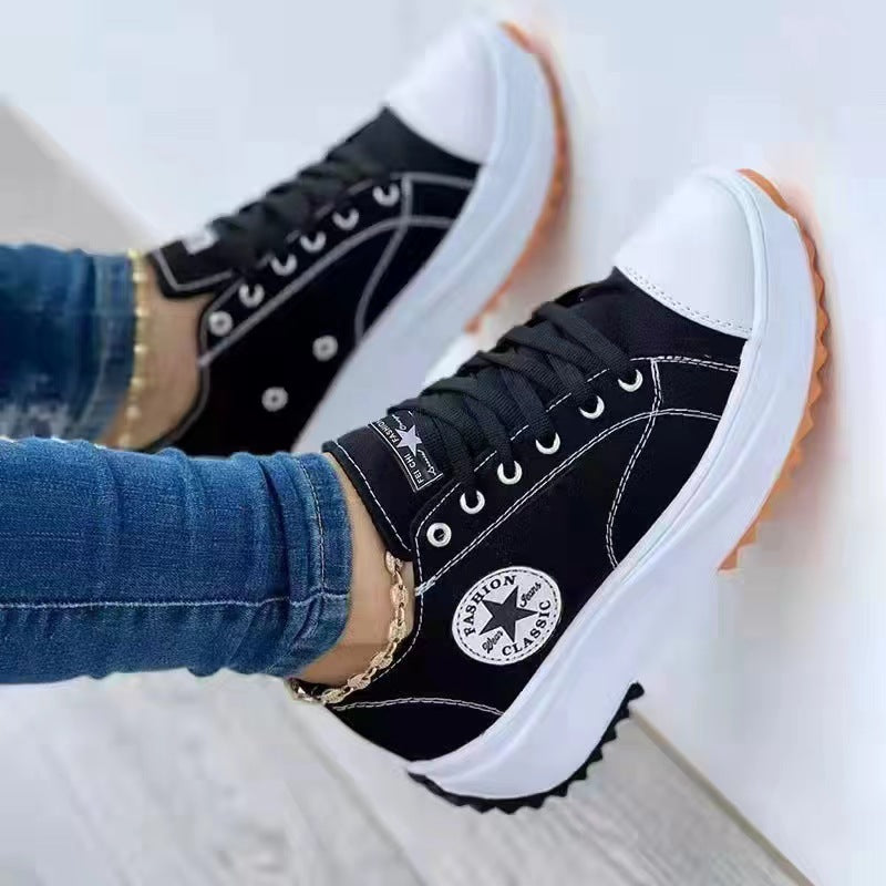 Lace up Eyelet Colorblock Sneakers