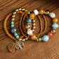 Chestnut 5pcs Boho Beaded Turquoise Bracelets Set