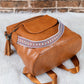 Brown Tassel Decor Retro PU Large Capacity Backpack