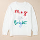 White Tinsel Merry AND Bright Pattern Plus Size Christmas Sweater