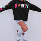 Black Glitter Howdy Patch Graphic Casual Sweatshirt