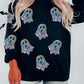 Black Glitter Ghosts Pattern Long Sleeve Halloween Sweatshirt