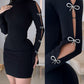 Hollow Out Rhinestone Bowknot Decor Bodycon Dress