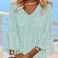 Polka Dot V Neck Bell Sleeve Mini Dress Casual Loose Fit Dress