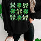 Black Clover Bow Printed St Patrick Fashion Sweatshirt