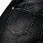 Carbon Grey Mineral Wash Raw Hem High Waist Flared Jeans