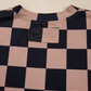 Light French Beige Checkmate Boyfriend Casual Tee