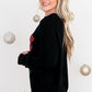 Black Tinsel Merry and Bright Graphic Christmas Sweater