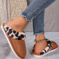 Chestnut Leopard Patched Plush Lined Thick Home Slippers