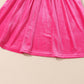 Rose Frilled Neck Smocked Bodice Velvet Dress