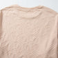 Parchment Plus Size Textured Drop Shoulder Crew Neck Sweatshirt