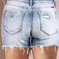 Sky Blue Distressed Bleached Denim Shorts