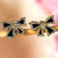 Black Rhinestone Bow Knot Stud Earrings