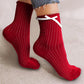 Racing Red Sweet Lettuce Trim Soft Crew Socks