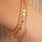 Gold 3Pcs Disc Plated Adjustable Chain Bracelet Set