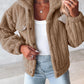 Turn down Collar Buttoned Teddy Jacket