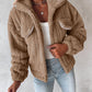 Turn down Collar Buttoned Teddy Jacket