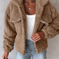 Turn down Collar Buttoned Teddy Jacket