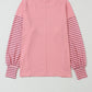 Peach Blossom Colorblock Striped Bishop Sleeve Top