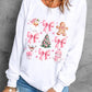 Beige Christmas Theme Pattern Pullover Sweatshirt