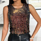 Allover Sequin Round Neck Tank Top