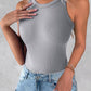 2 Pack Round Neck Thick Strap Racerback Ribbed Tank Slim Fit Tops without Bra Pads