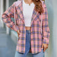 Plaid Pattern Pocket Design Button Down Hooded Shacket