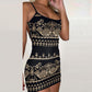 Tribal Print Backless Bodycon Dress