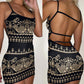 Tribal Print Backless Bodycon Dress