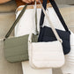 White Solid Minimalist Foldover Puffer Crossbody Bag