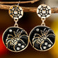 Black Halloween Spider Web Rhinestone Drop Earrings