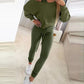 3 Piece Ribbed Tank Top and Crewneck Long Sleeve Tops High Waist Pants Tracksuit