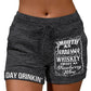 Smooth As Tennessee Whiskey Sweet As Strawberry Wine Letter Print Drawstring Shorts